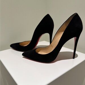 Christian Louboutin Pigalle Follies Black Suede Stiletto Pumps